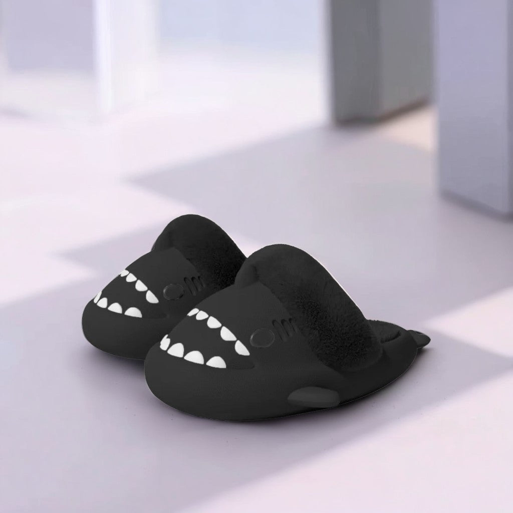 Black Shark Slippers - Ultimate Elegance and Comfort for Winter